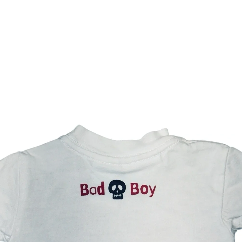 💀 Amy Coe “Bad Boy” Skull Print Baby Bodysuit – Newborn Size 🍼